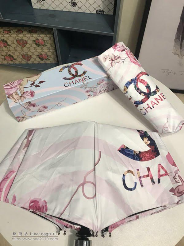 CHANEL香奈兒傘 亞太專櫃 最新款 山茶花全自動UV晴雨傘 自帶LED燈照明 防曬隔熱 防紫外線  zm1077